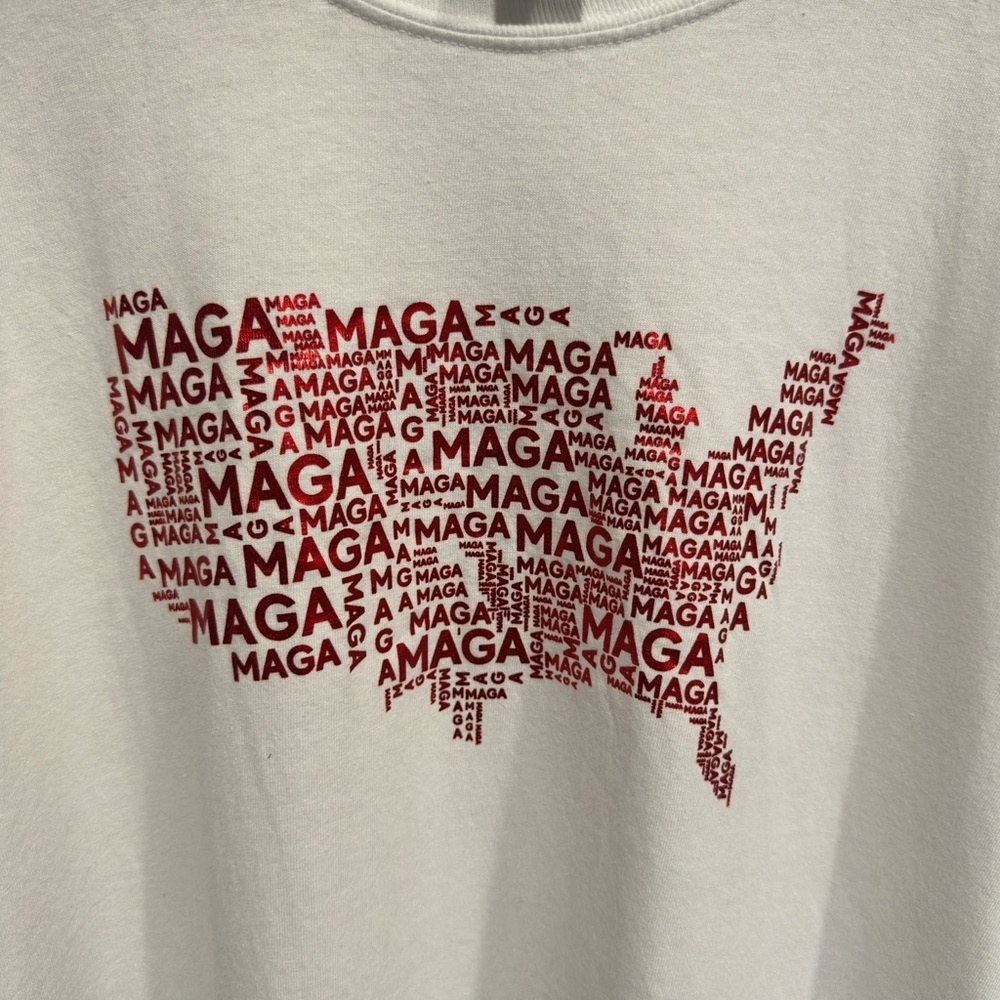 White Long Sleeve Shirt with Red MAGA Graphic - Picture 2 of 5